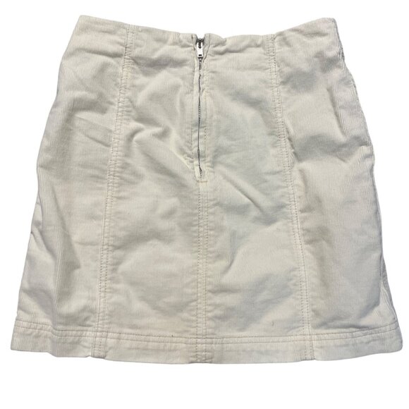 Free People Beige Corduroy Mini Skirt With Back Zipper Size 0 - Picture 2 of 3